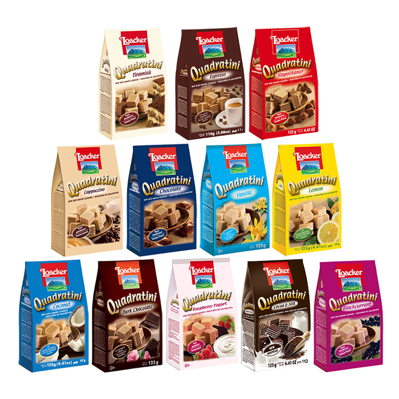 Loacker Chocolate Hazelnut Wafer Cookies, an Italian Imported Popular Snack for Foodies