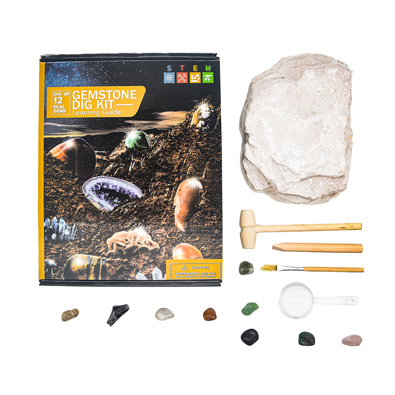 Al por mayor bebé educación temprana cognición arqueología gema minería juguetes comercio exterior en stock creativo ciego caja DIY juguetes para niños