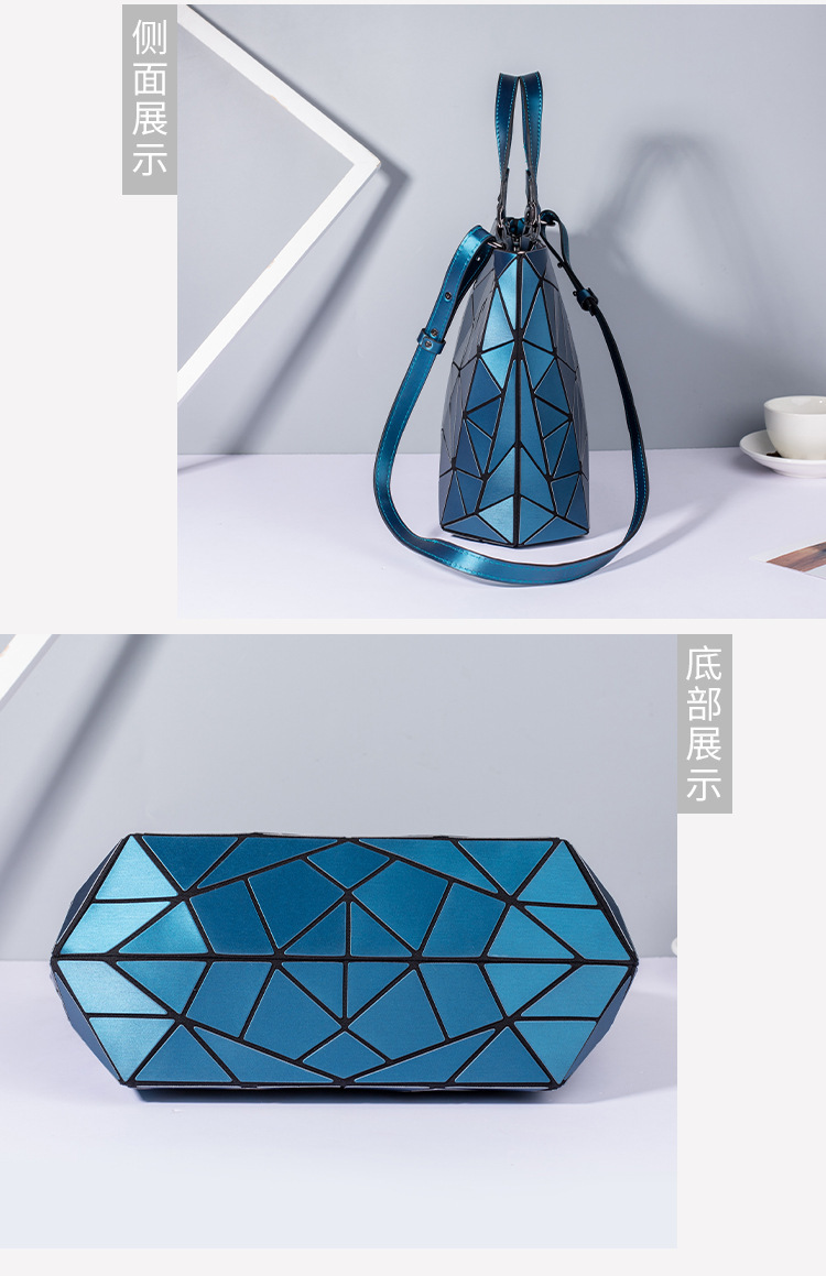 2023 New Lingge Women's Bag Trend Shoulder Crossbody Bag Women's Large Capacity Bucket Bag Small Design Geometric Bag_voghion.com