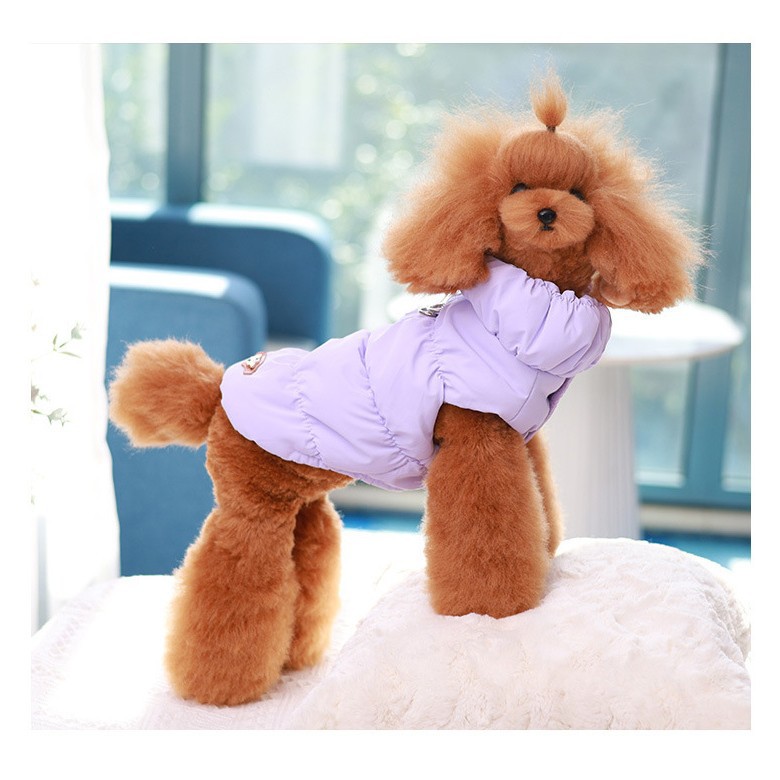 越境犬服、冬服、ベスト、暖かいバックル綿服、子犬服、二本足服、卸売ペット服