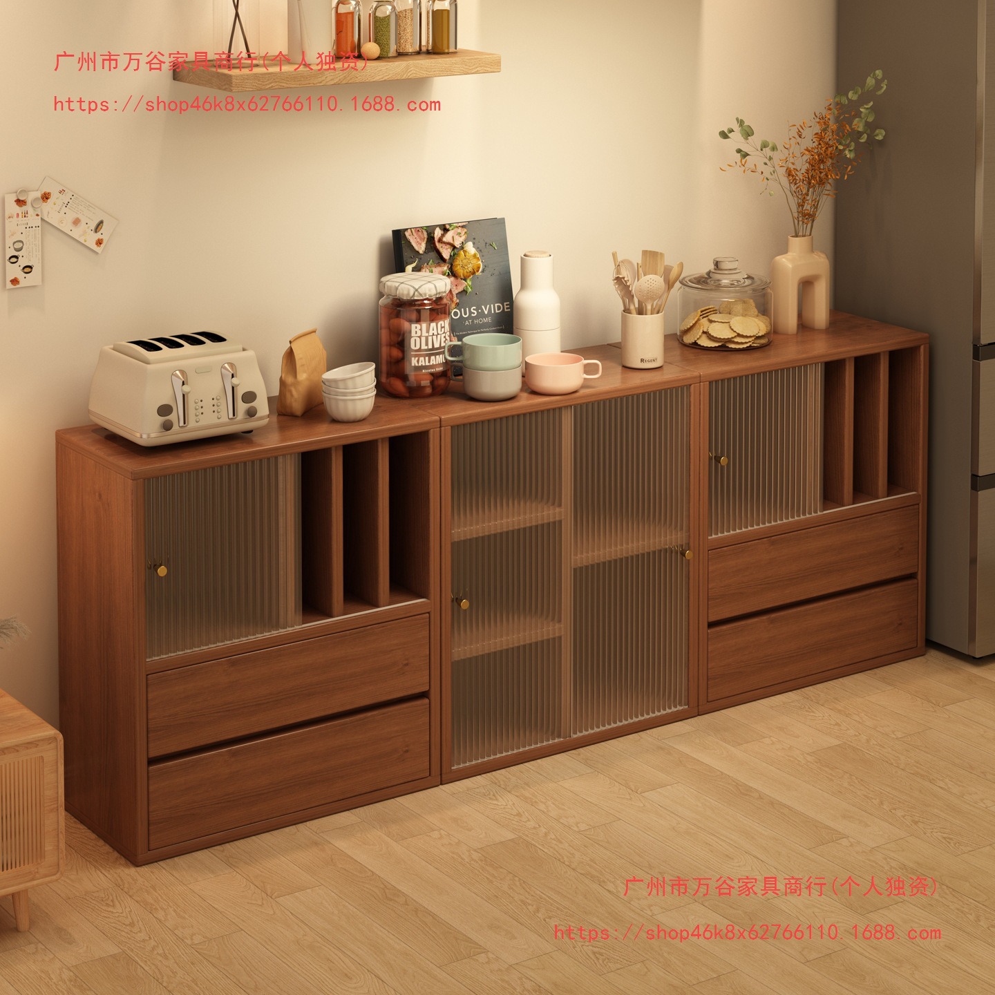 Solid Wood Sideboard Integrated Wall Storage Cabinet Living Room Home Tea Cabinet Medieval Wine Cabinet Kitchen Storage Cabinet Low Cabinet