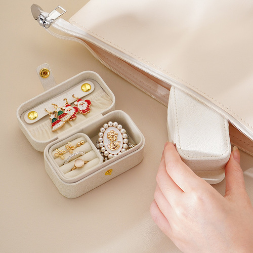 Simple portable jewelry box, travel jewelry storage box, ring earrings, earring chain, lipstick, small jewelry box, cross-border