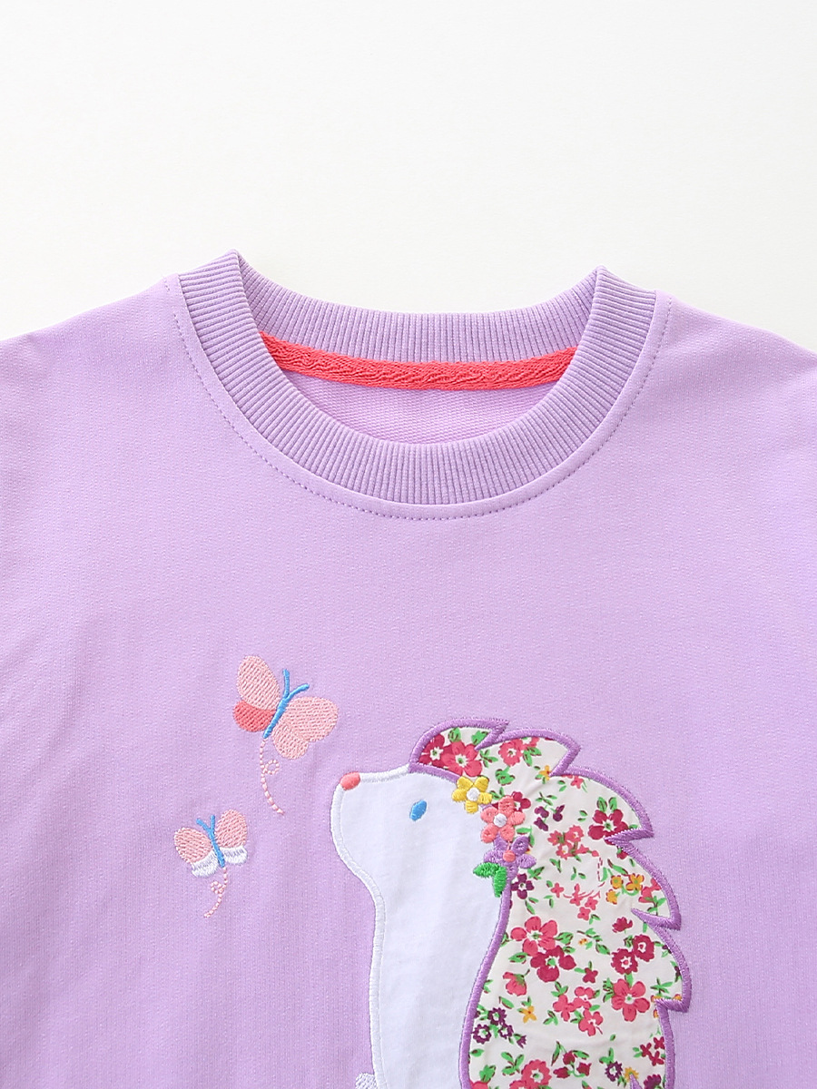 Nuevos productos de otoño suéter de algodón para niños de punto suéter de dibujos animados bordados sudadera para niños suéter de estilo europeo y americano suéter para niñas de manga larga