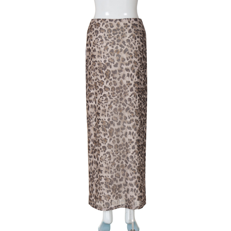 236g Weight Skirt Dresses Type Spandex, Polyester Fabric Type Mid Waist Waist Line Holiday Occasion Slim Fit Type Leopard Pattern Summer Season Streetwear Style Printing Craft Summer Streetwear Leopard Spandex Polyester Knee-Length Skirts 11