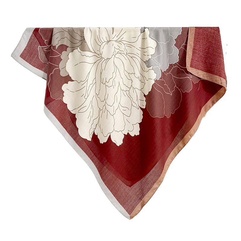 Tendencia moderna INS personalidad de impresión de dama bufandas de seda temperamento de moda nicho de viaje con 90 toallas cuadradas de herringbone