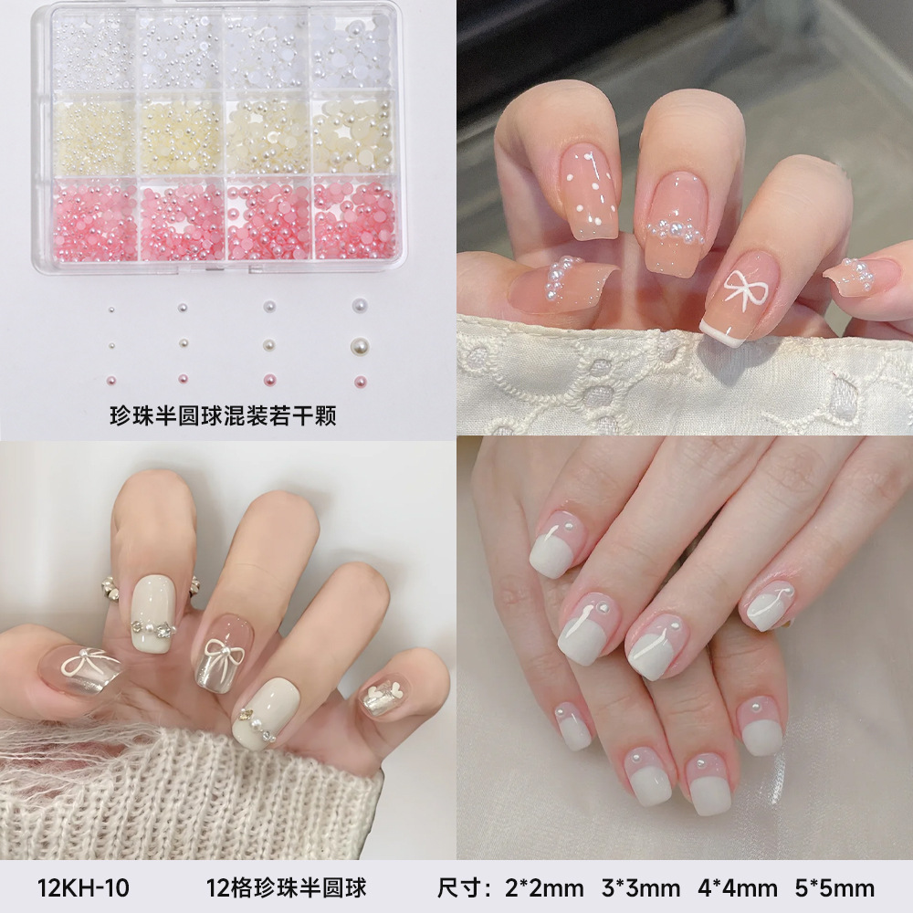 12 piezas de joyería de diamantes de manicura plana de fondo plano intermitente checo de diamantes de formas especiales joyería de mariposa de lentejuelas de uñas de perlas de todo fósforo