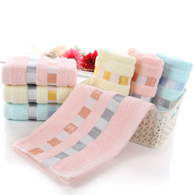 Baumwollhandtuch mit Schleifenmuster, saugfähig und dick, für den Heimgebrauch, Gesichtswäsche, Arbeitsschutz, als Geschenk für wohltätige Zwecke_voghion.com