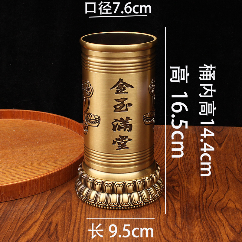 厂家批发装香香桶线香筒 寺庙祠堂烧香供香摆放用品黄铜佛字香筒|undefined