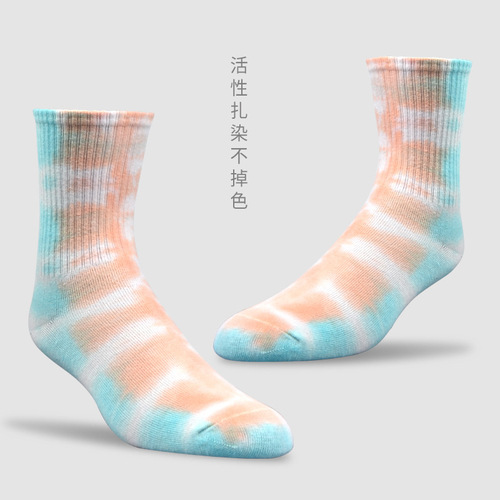 Dyeing socks for women and men, spring and autumn medium-length socks, hip-hop high-top Western-style trendy colorful cotton socks, INS socks for wholesale