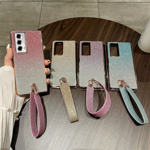 Honor Magicvs3 Mobile Phone Case Glitter Ultra-Thin Foldableing Screen Case Satchel Wrist Strap All-Inclusive Anti-Fall Protective Case Suitable for