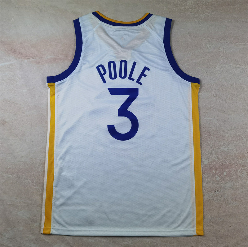 Hot Press Basketball Jersey Warriors No.3 Poole POOLE White American Vest Sleeveless Sports Jersey