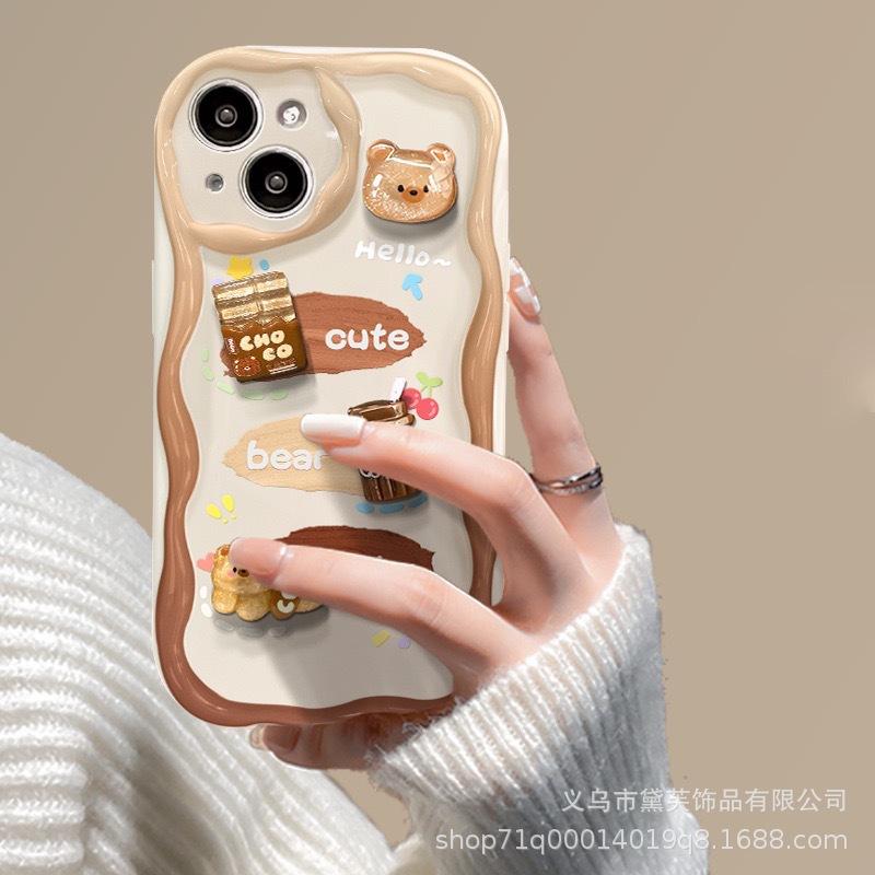 Cristal de dibujos animados Pan Oso cabeza resina accesorios DIY rojo neto joyería crema pegamento hecho a mano accesorios para el cabello caja del teléfono