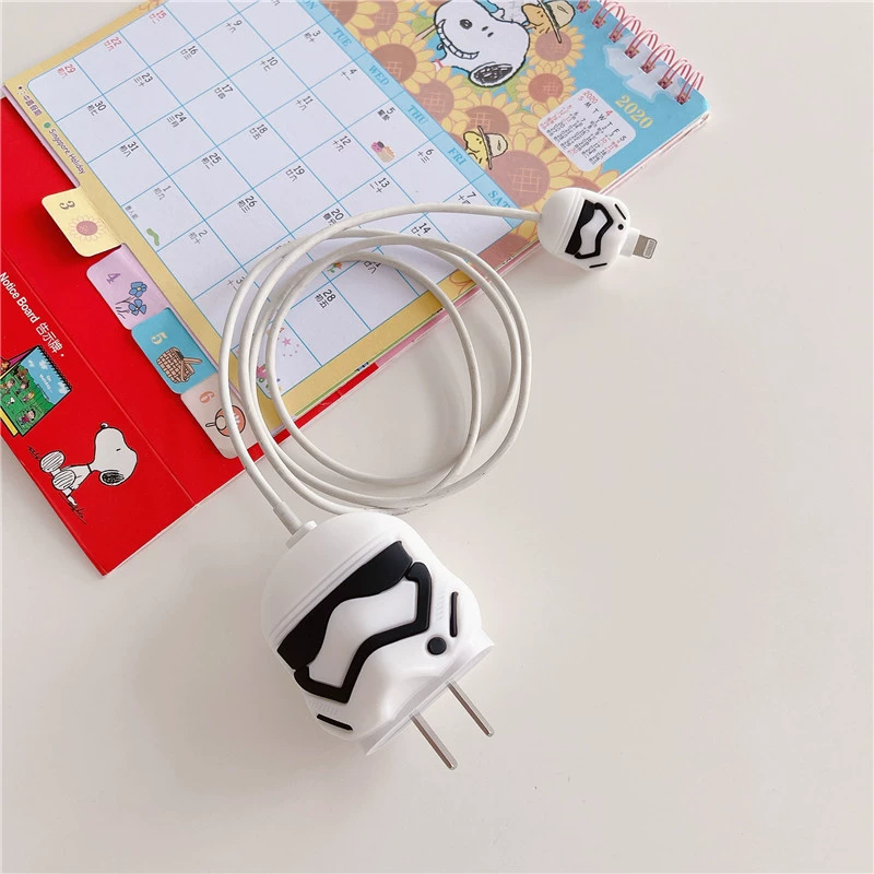 Apple, cartoon charger, protective case, 20W