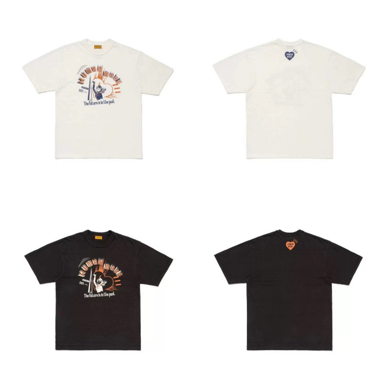 スポット日本シングル外国貿易HUMAN HM Home 25SS新作日本製竹綿半袖Tシャツかわいいプリント|undefined