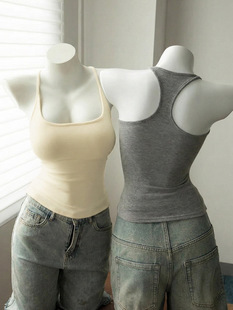 Top with cups, fitted tank top, base underwear as outerwear, 260 gram, increased thickness