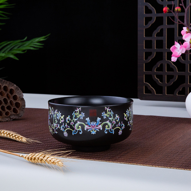 Jingdezhen Enamel Ceramic Tableware Dishes Set Household High Quality Dining Bowl Plate Gift Reservation