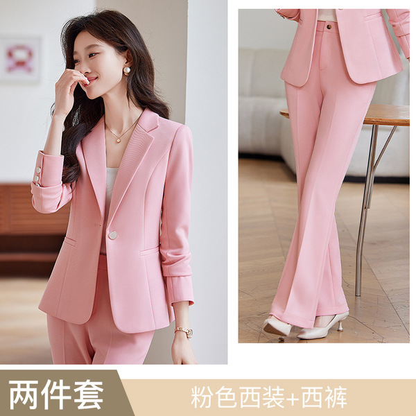 2025 Spring and Autumn Long-sleeved Casual All-match Suit suit Women's Simple All-match Business Wear Women's Pants Two-piece Dress