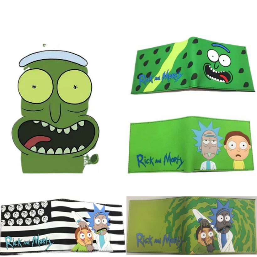 美国人气卡通周边PVC短款二折钱包 R and M天才疯子科学家硅胶夹