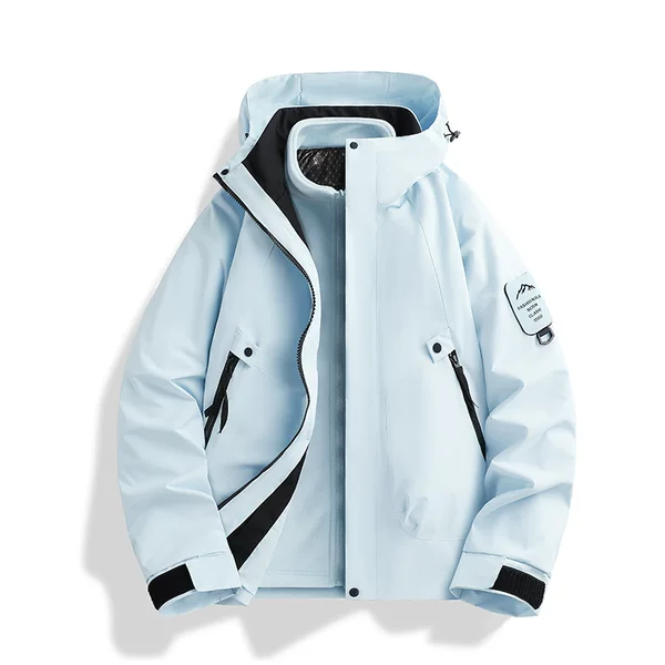 New thickened inner lining mountain-style outdoor waterproof jacket, three-in-one jacket, unisex jacket