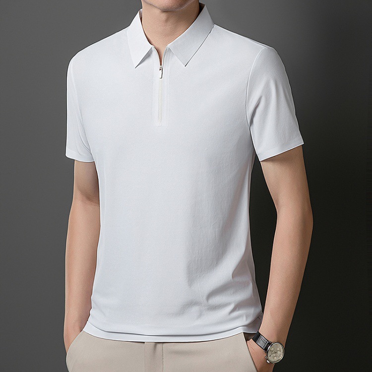 Summer Ice-Feel Quick-Dry Polo Shirt for Men, High-End Fashionable Short-Sleeve Breathable Business Casual Thin Style, Can Be Printed with Logo