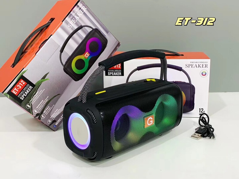 国境を越えた新型ET-312無線bluetoothオーディオRGBランプ携帯型屋外携帯用サブウーファーカードスピーカー|undefined