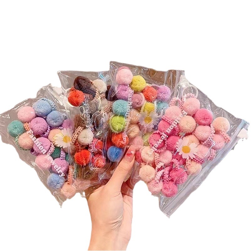 Bola de pelo del pulgar banda de pelo banda de goma Linda corbata de pelo de las niñas no duele el pelo Tamaño pequeño cuerda de pelo accesorios para el cabello tocado