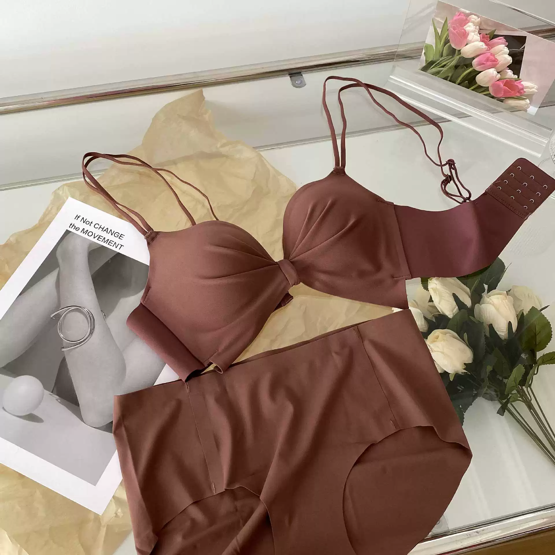 Summer underwear, wireless bra, push up bra, beautiful back