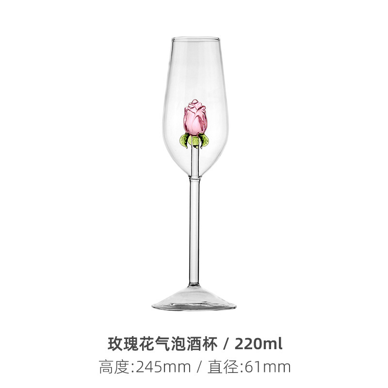 Luz lujosa ins rosa copa de vino