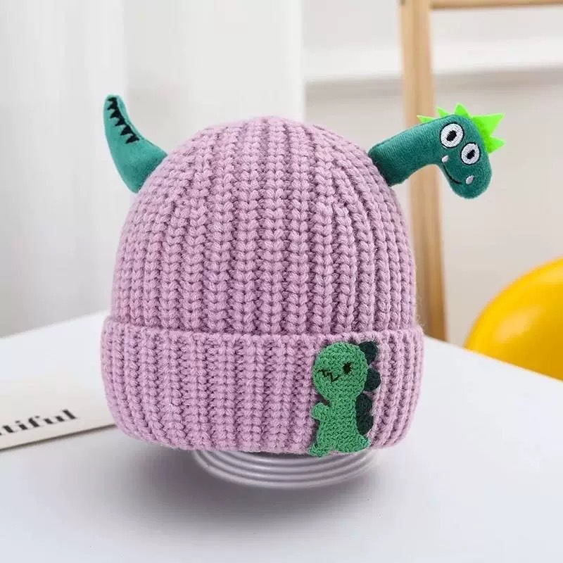 Sombrero de lana de invierno para niños Garry Baby Knitwear Sombrero de dibujos animados Little Dinosaur Baby Sombrero cálido y lindo