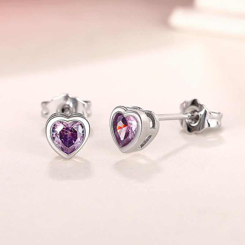 3g Weight Copper Ear Needle Material Ear Studs Classification 1 Pair Quantity Daily, Street Occasion Copper Material Heart Shape Pattern All Seasons Season Women's Gender Sweet Style 1 Pair Sweet Heart Shape Copper Ear Studs 19