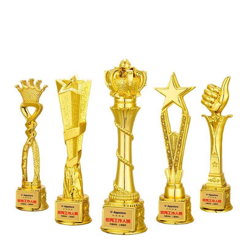 Fabricante de trofeos de resina de una sola pieza Trofeos de niños Concurso de baile Premiación del anfitrión pequeño discurso Trofeo conmemorativo