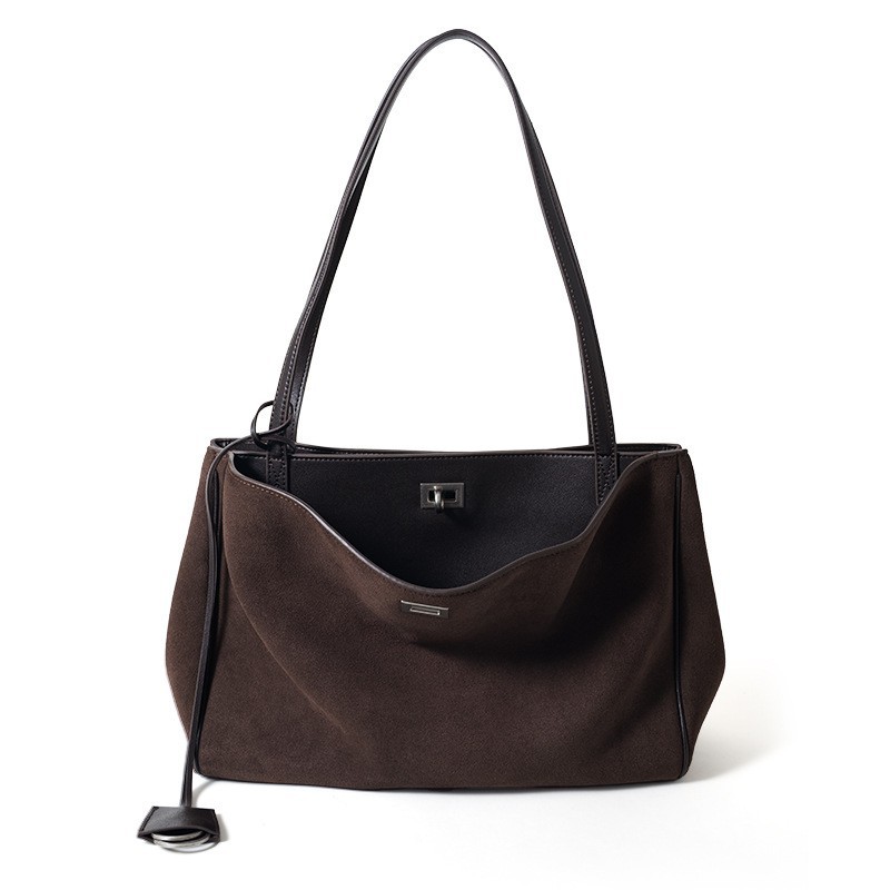 Autumn/Winter New Genuine Leather Women's Bag Luxury Matte Cowhide Tote Large Capacity Commuter Shoulder Bag - Thumbnail 7