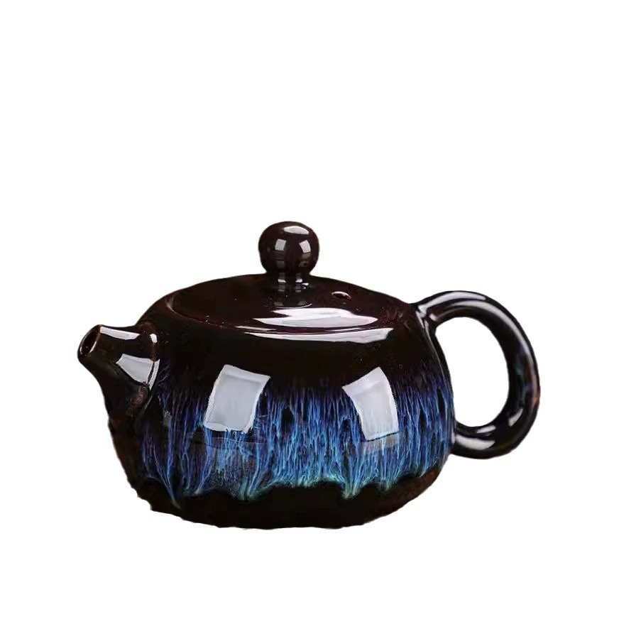 Набор для чая (Jianzhan) чайник Tianmu glaze Xishi, один чайник и четыре чашки, в подарочной коробке (варианты золото/Шадзин)