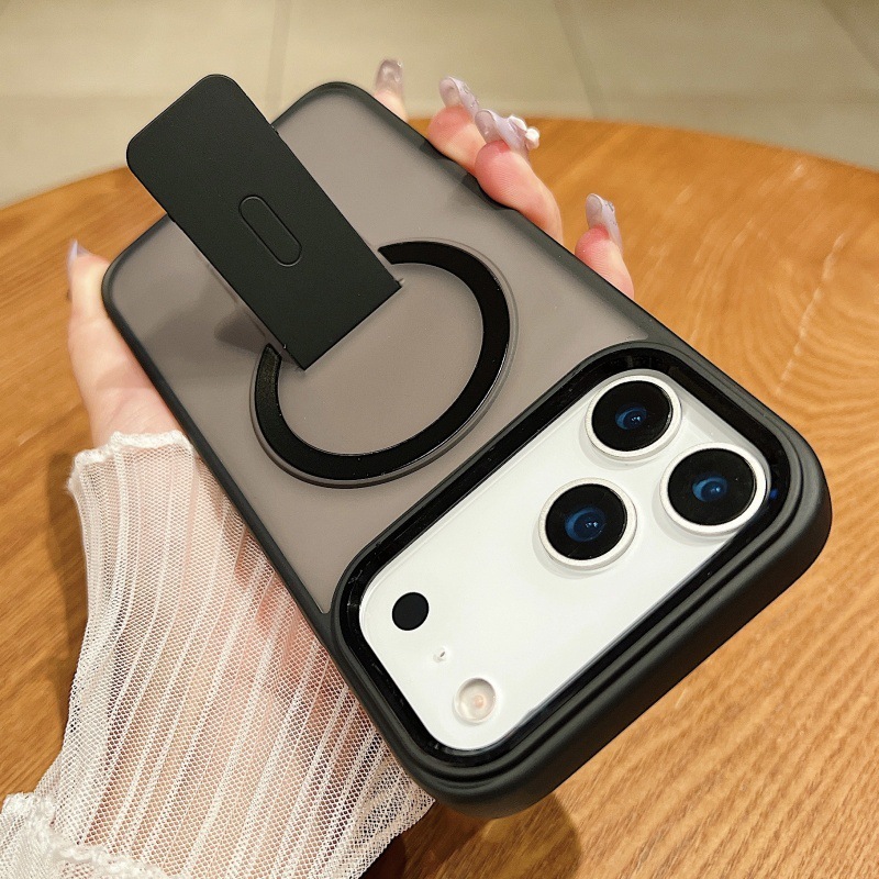 隐形折叠支架适用iPhone17promax手机壳磁吸苹果16磨砂15创意防摔|undefined