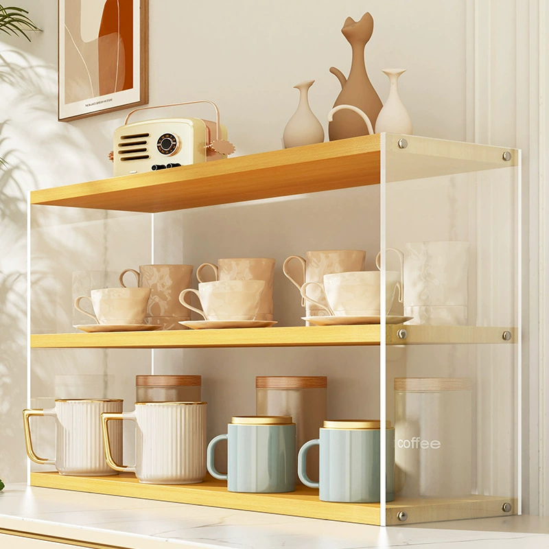 Настольная стойка для хранения акриловая многослойная стойка для чашек Книжная Полка Стеллаж для хранения стол стеллаж для закусок простая витрина артефакт