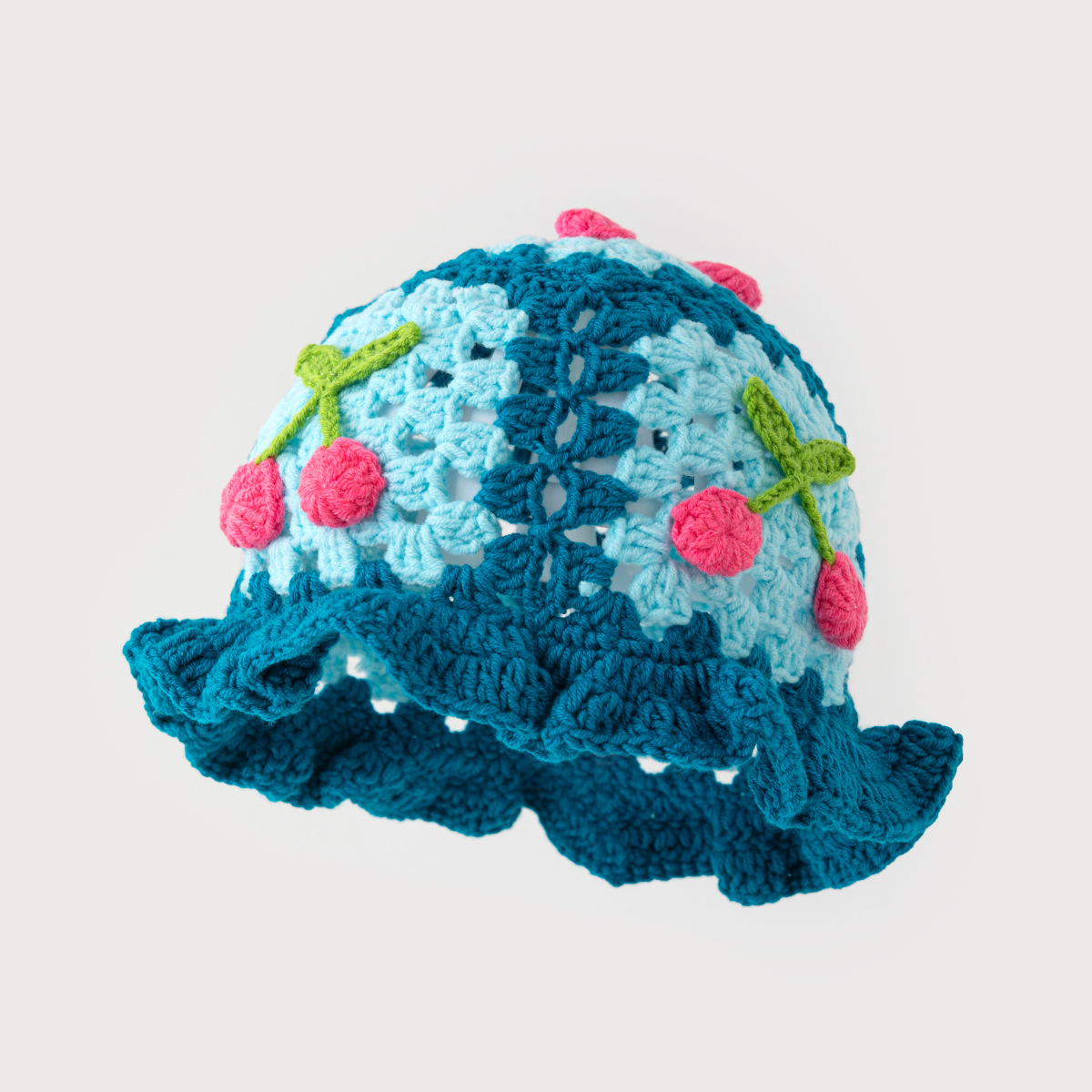 Acrylic Material Women's Cartoon Style Simple Style Cherry Crimping Wool Cap
