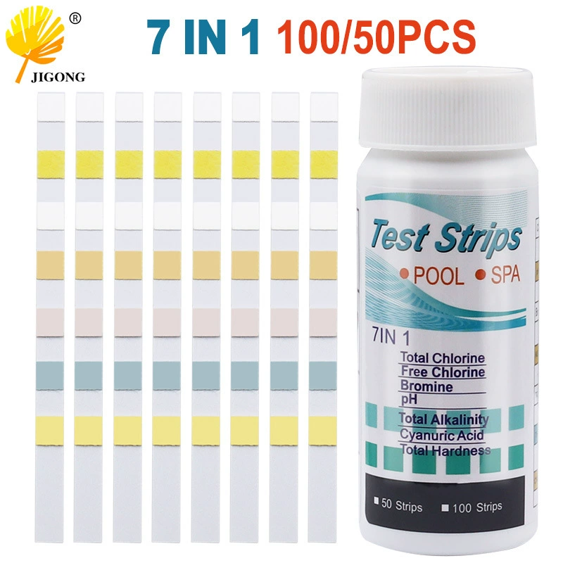 7 в 1 Бассейн Тест Бумага PH Тест Бумага качество воды Тест Бумага остаточный хлор PH качество воды тест-полоска оптом