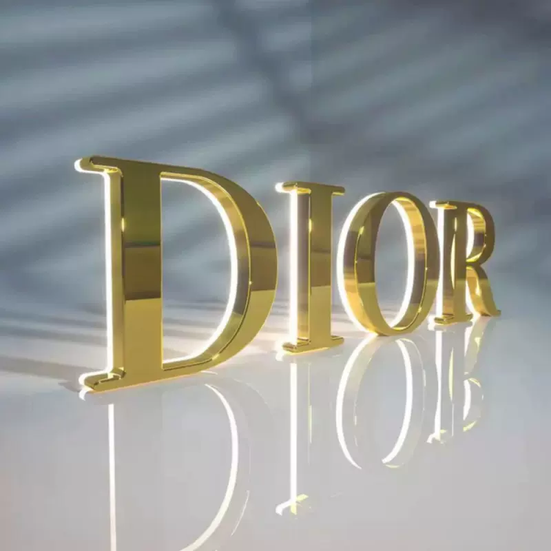 不锈钢背发光字制作 广告招牌门头钛金字led亚克力迷你无边发光字