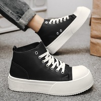 Couple style board shoes men's new versatile high top thick soled trendy shoes women's height increasing big toe shoes men's style