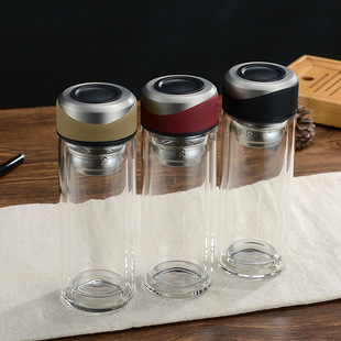 Double-Layer High-Temperature Resistant Water Cup, Tea Cup, Portable Opening Gift Cup, Water-Printed Glass Cup, Thermos Cup, Business Tea Cup