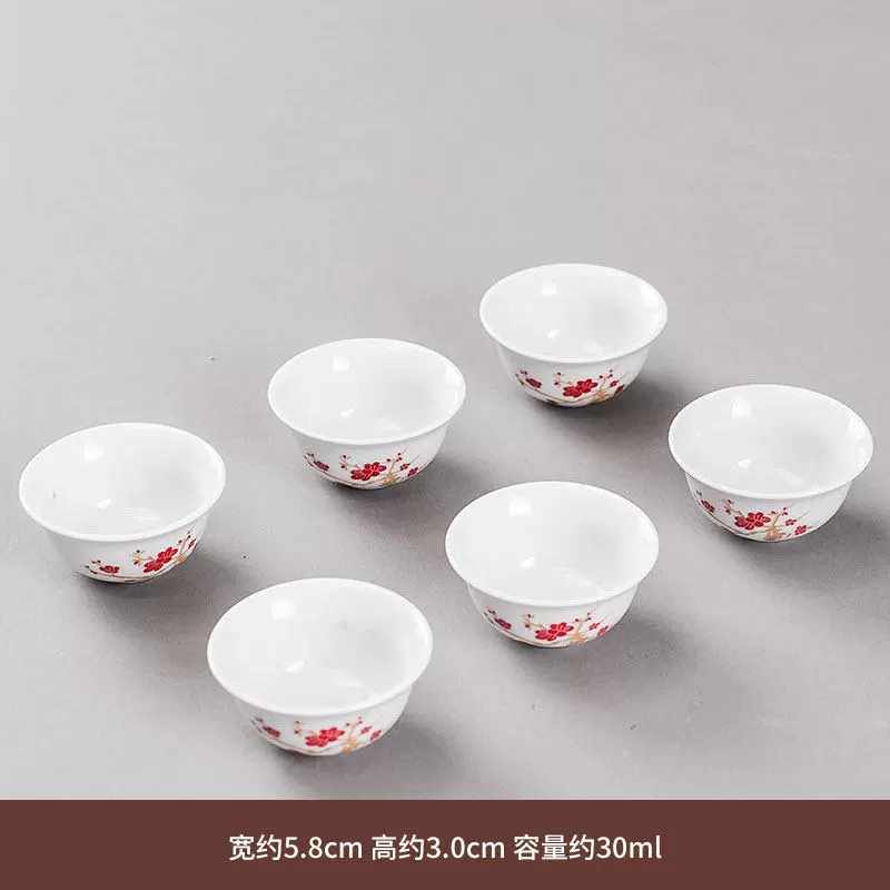 Ceramic tea cup, glass tea set, 6 pieces