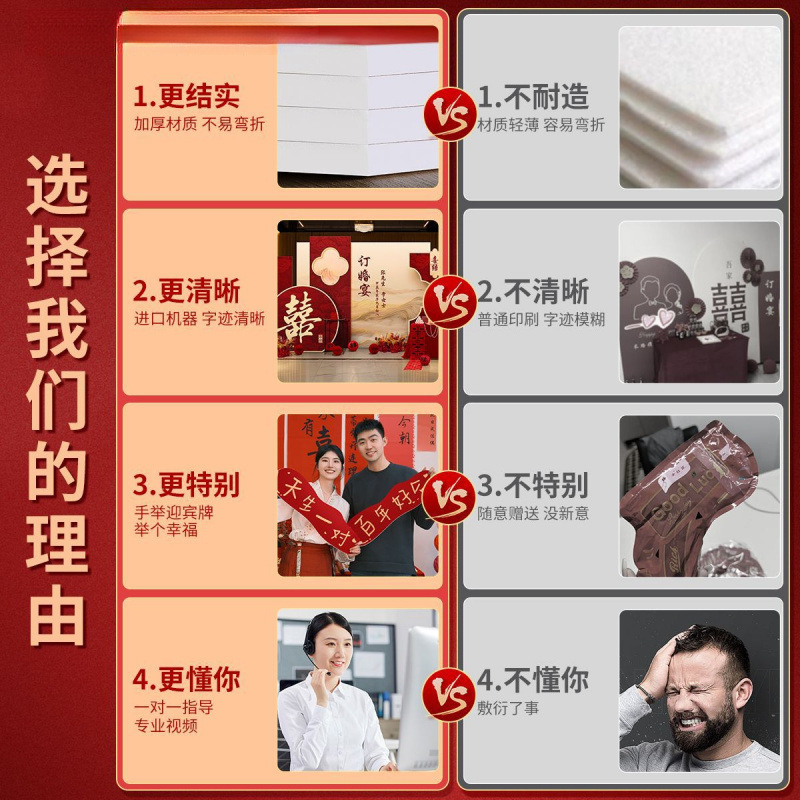 网红新中式订婚宴布置全套装饰大气摆件仪式感订婚kt板加高背景墙|undefined