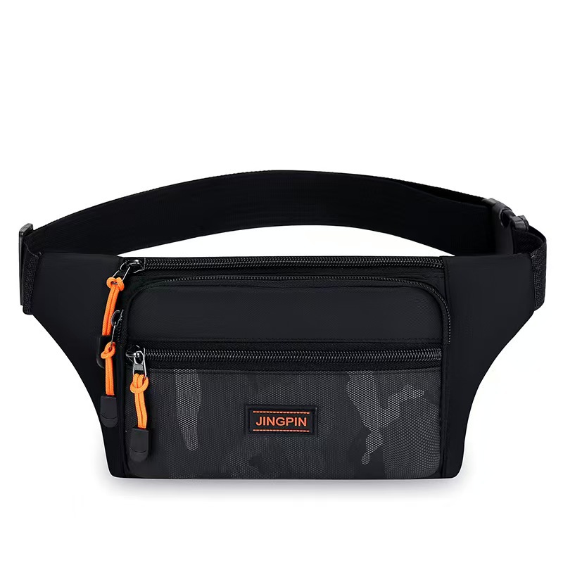 Men's New Waist Bag Multi-compartment Mobile Phone Bag Fashionable Casual Large Capacity Anti-splashing Water Work Site Work Change Men's Bag