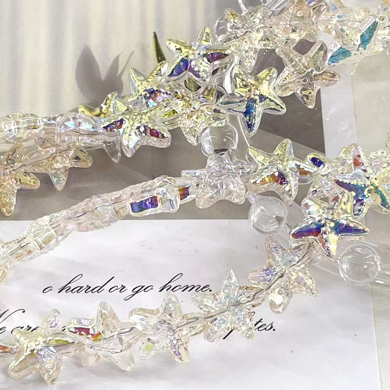 Cuentas de cristal de estrella de mar de 15 mm con orificio horizontal, cuentas de cristal K9 en forma de estrella de cinco puntas, accesorios para pulseras DIY, cuentas sueltas