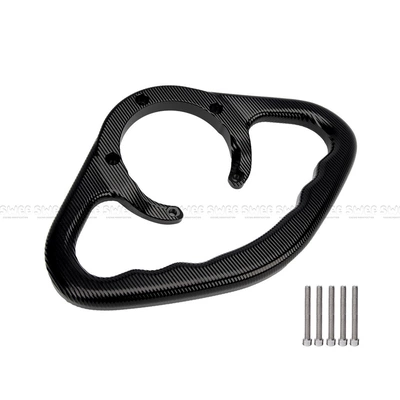 Suitable for Kawasaki/Yamaha/Suzuki Motorcycles, Universal Modified Fuel Tank Cover, Rear Passenger Handle, Five-Hole Armrest (Motorcycle Safety Supplies) - black-with-screws-kawasaki-models