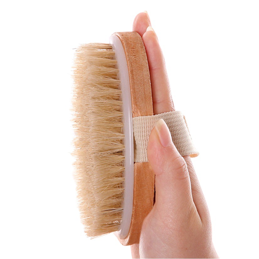 Cepillo de cuerpo cepillo seco cepillo de baño de cerdas cepillo de baño de cuerpo cepillo de piel de cerdo agrio patillas cepillo de matorral