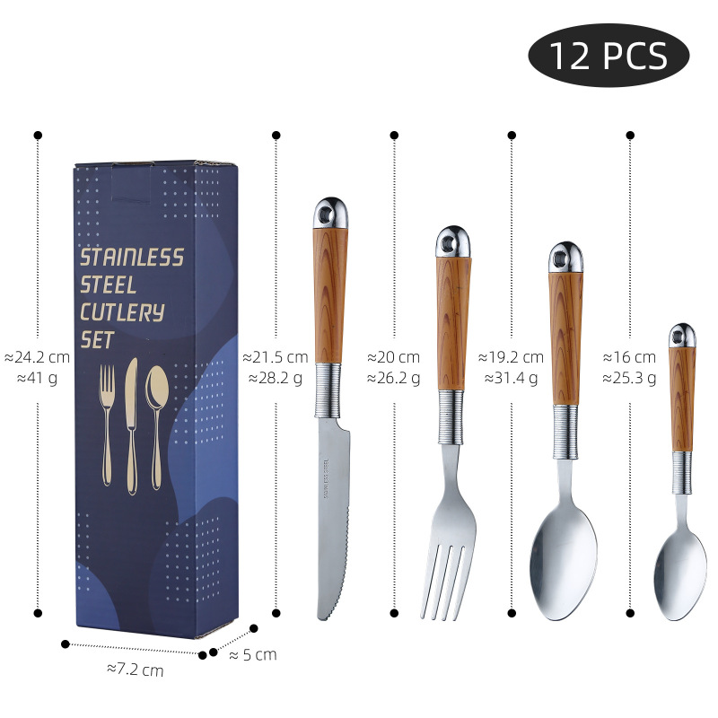 クロスボーダー Amazon 1010 ステンレス鋼食器 4/8/12 ピース洋食ナイフ、スプーン、フォーク、ティースプーンセットボックス|undefined