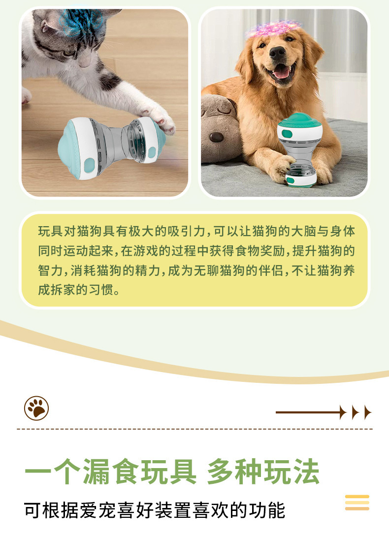 跨境新款亚马逊宠物耐咬磨牙漏食球逗猫狗互动自嗨解闷漏食玩具