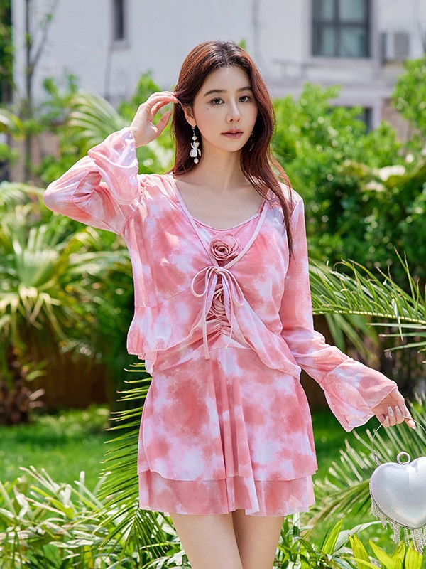 Traje de baño dividido Mujer talla grande Fat mm Traje de tres piezas Vacaciones en aguas termales Chica gorda que cubre la carne Traje de baño de alta calidad