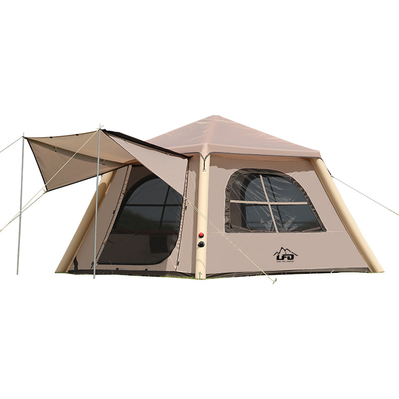 Tienda de campamento inflable 2 - en - 1 a prueba de lluvia sombreado al aire libre acampamiento equipo de acampamiento de noche de apertura rápida automática